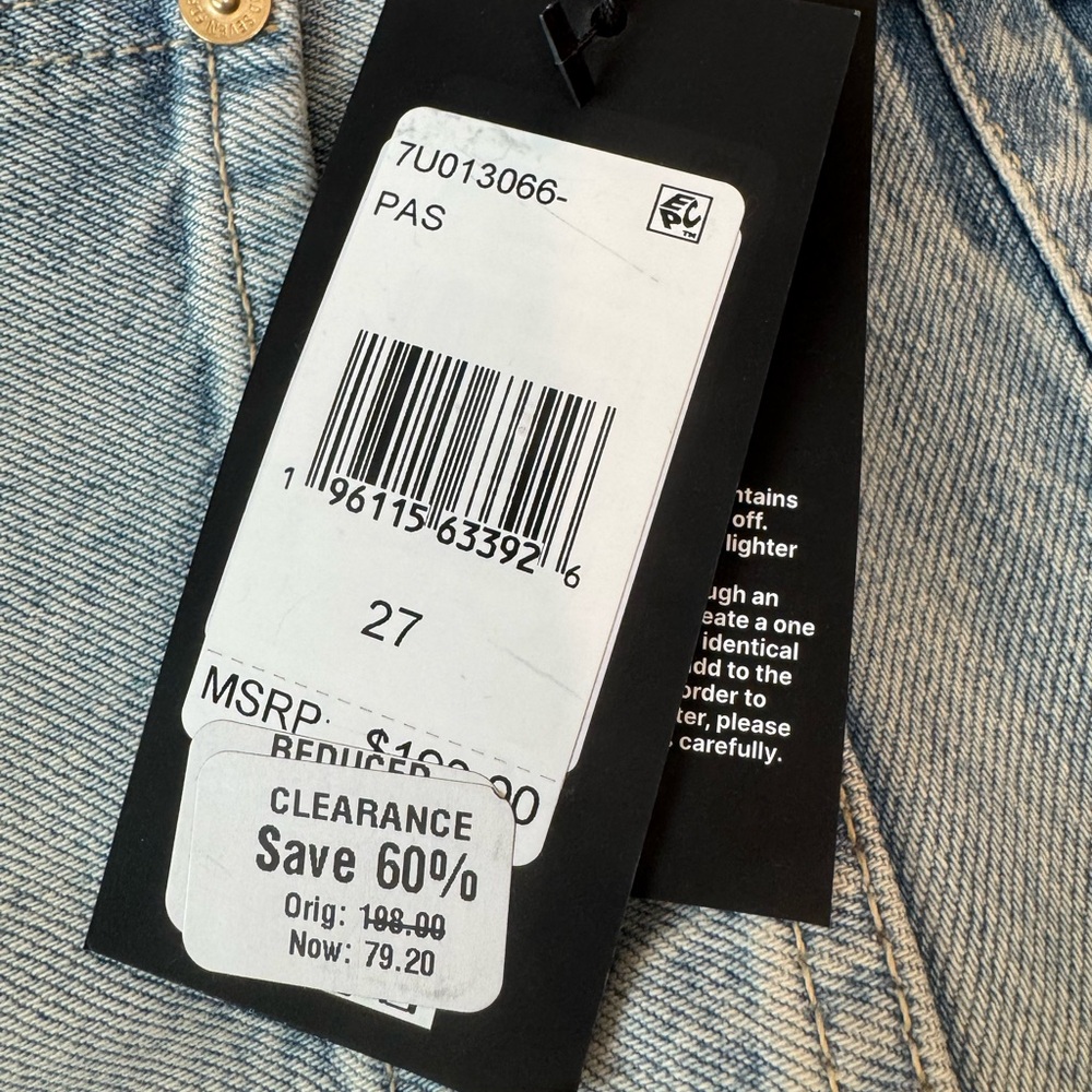 NWT For All Mankind Midi Denim Skirt Size 27 - Picture 9 of 10
